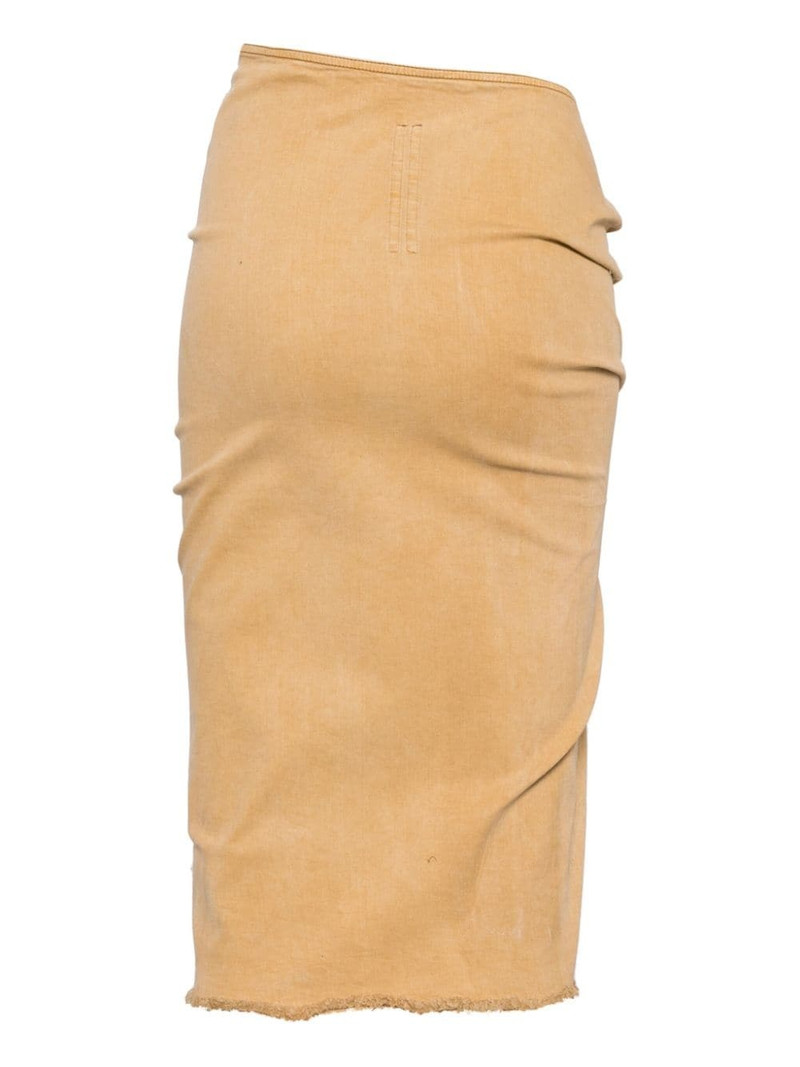 Rick Owens DRKSHDW Edfu gathered denim skirt outlook