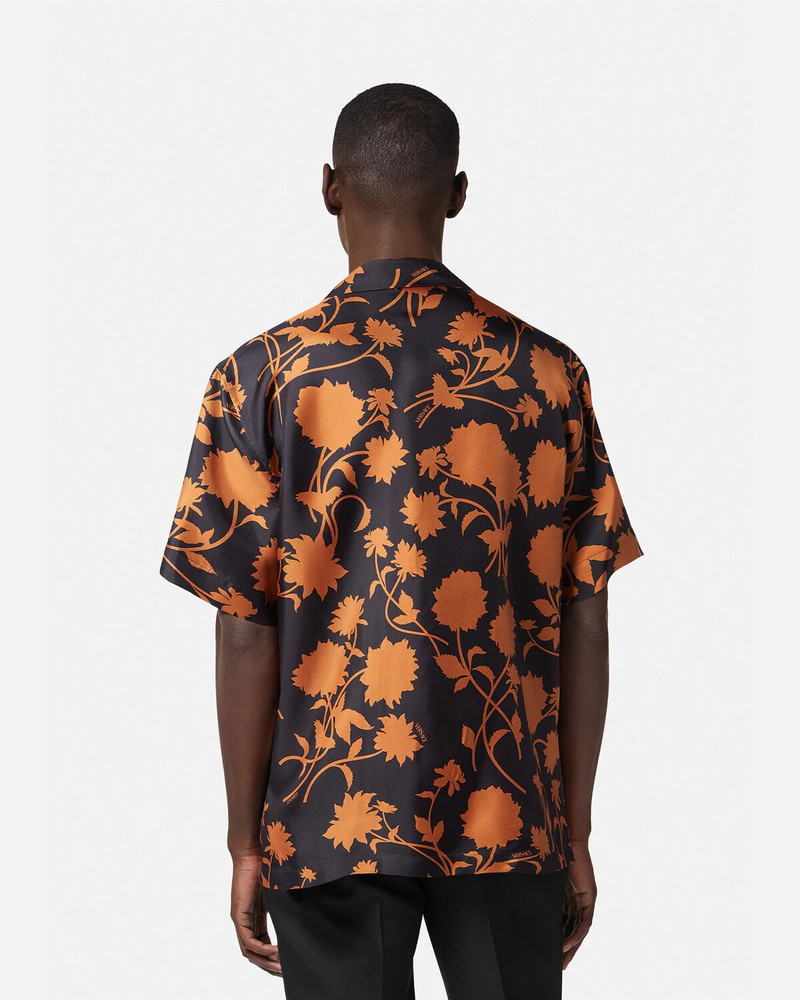 Floral Silhouette Silk Shirt 4
