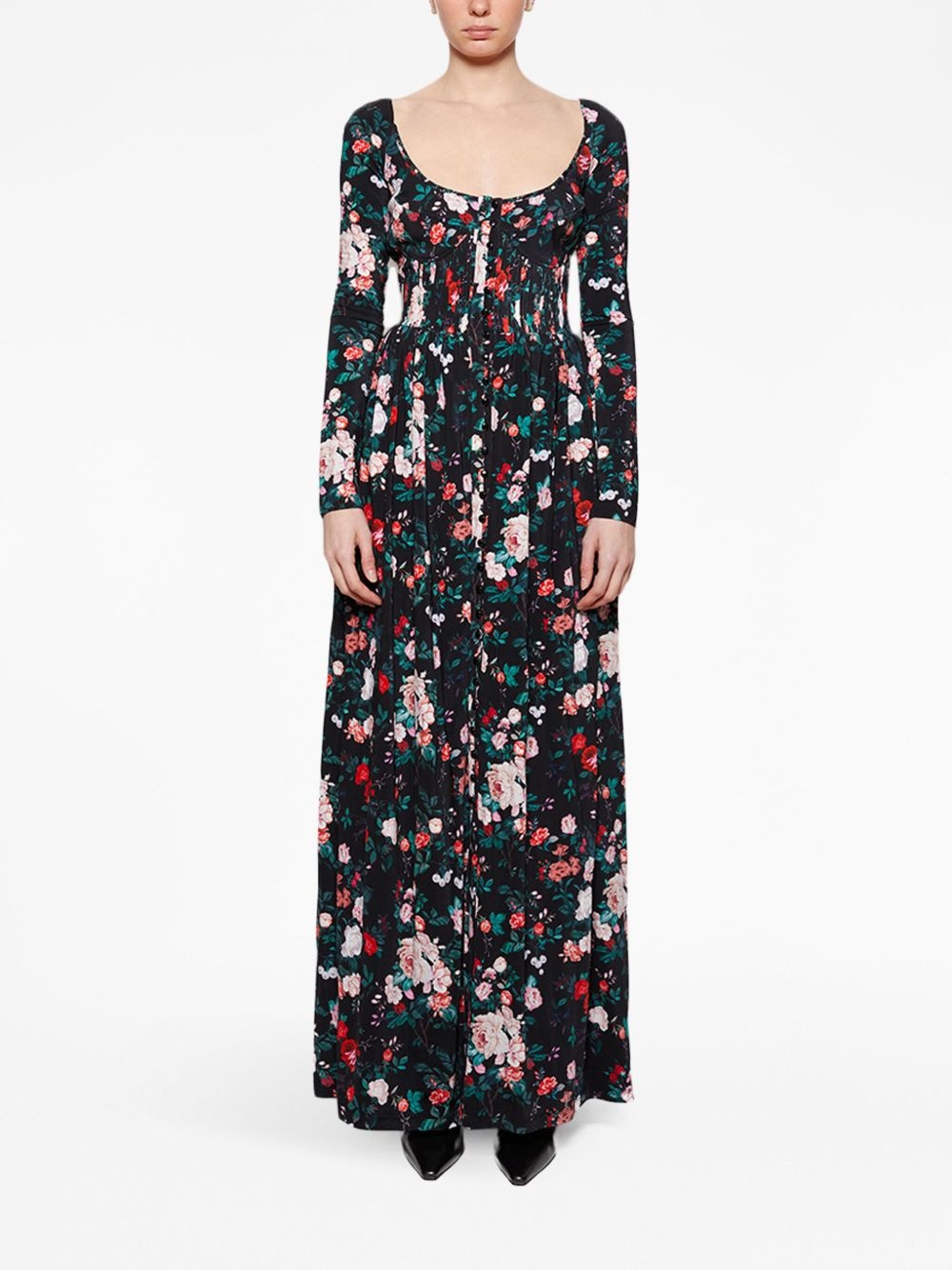 rose-print maxi dress - 2