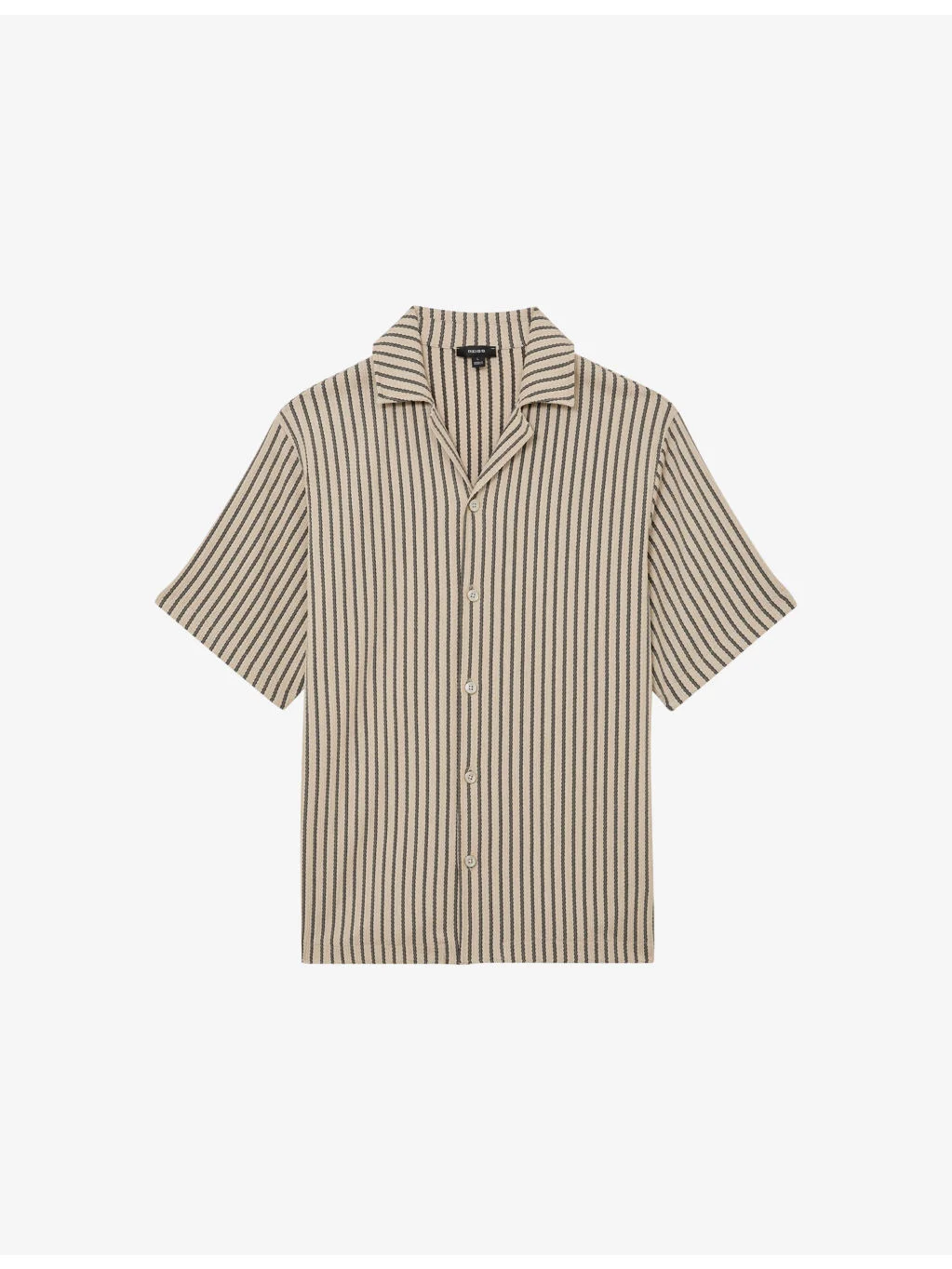 Griff Cuban-Collar Striped Stretch-Woven Shirt - 1