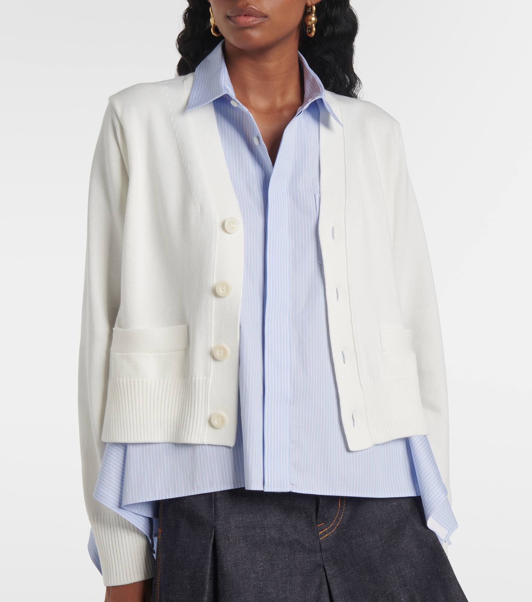 Cotton-blend poplin cardigan - 6