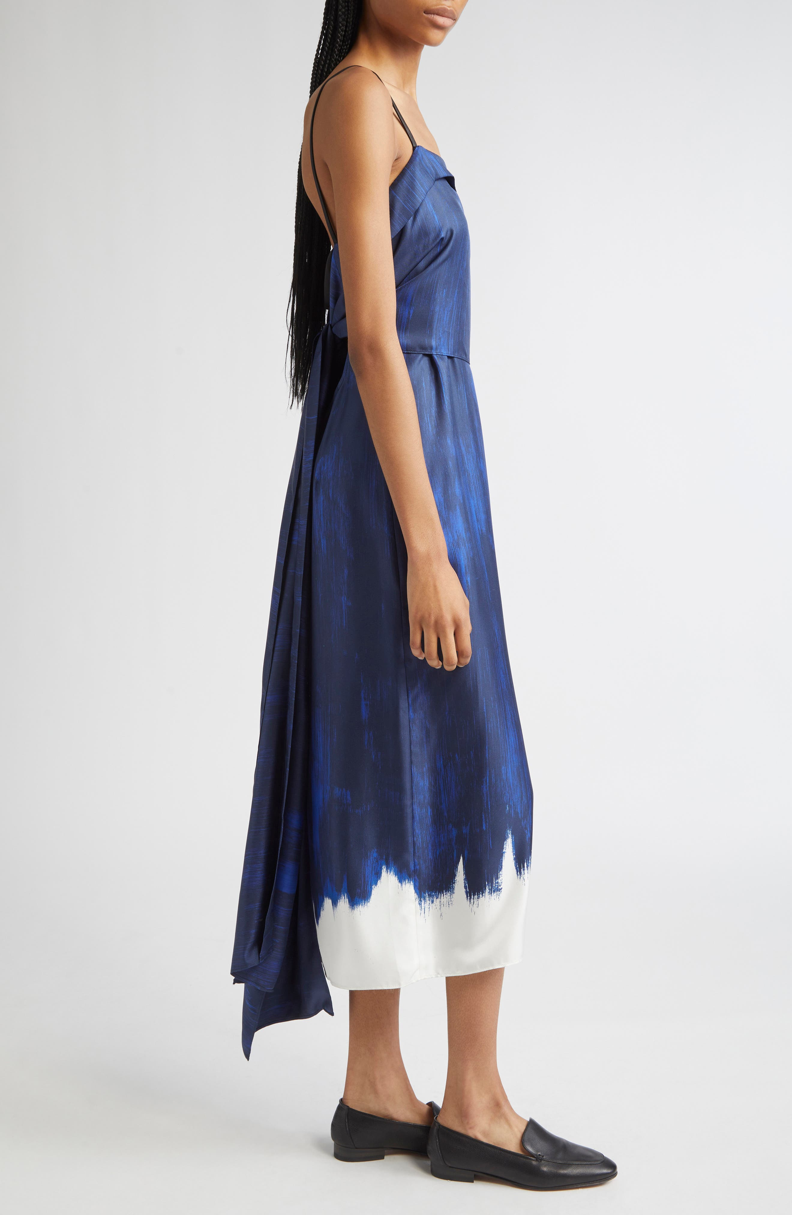 Proenza Schouler Wilma Abstract Print Layered Silk Dress in Cobalt Multi at Nordstrom - 4