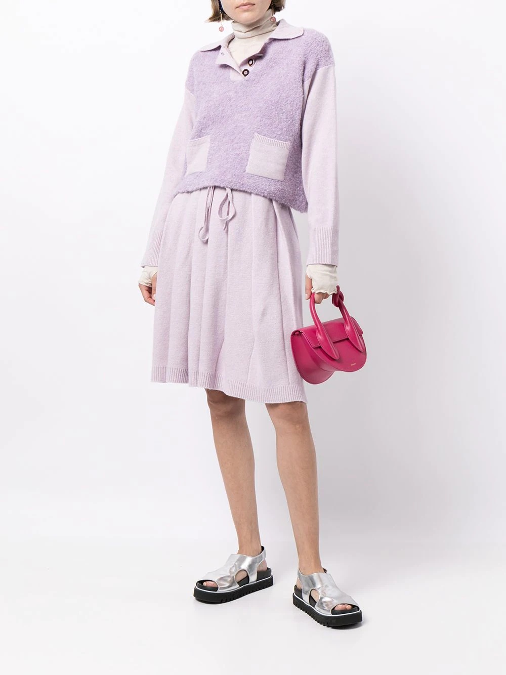 pleated wool-blend skirt - 2