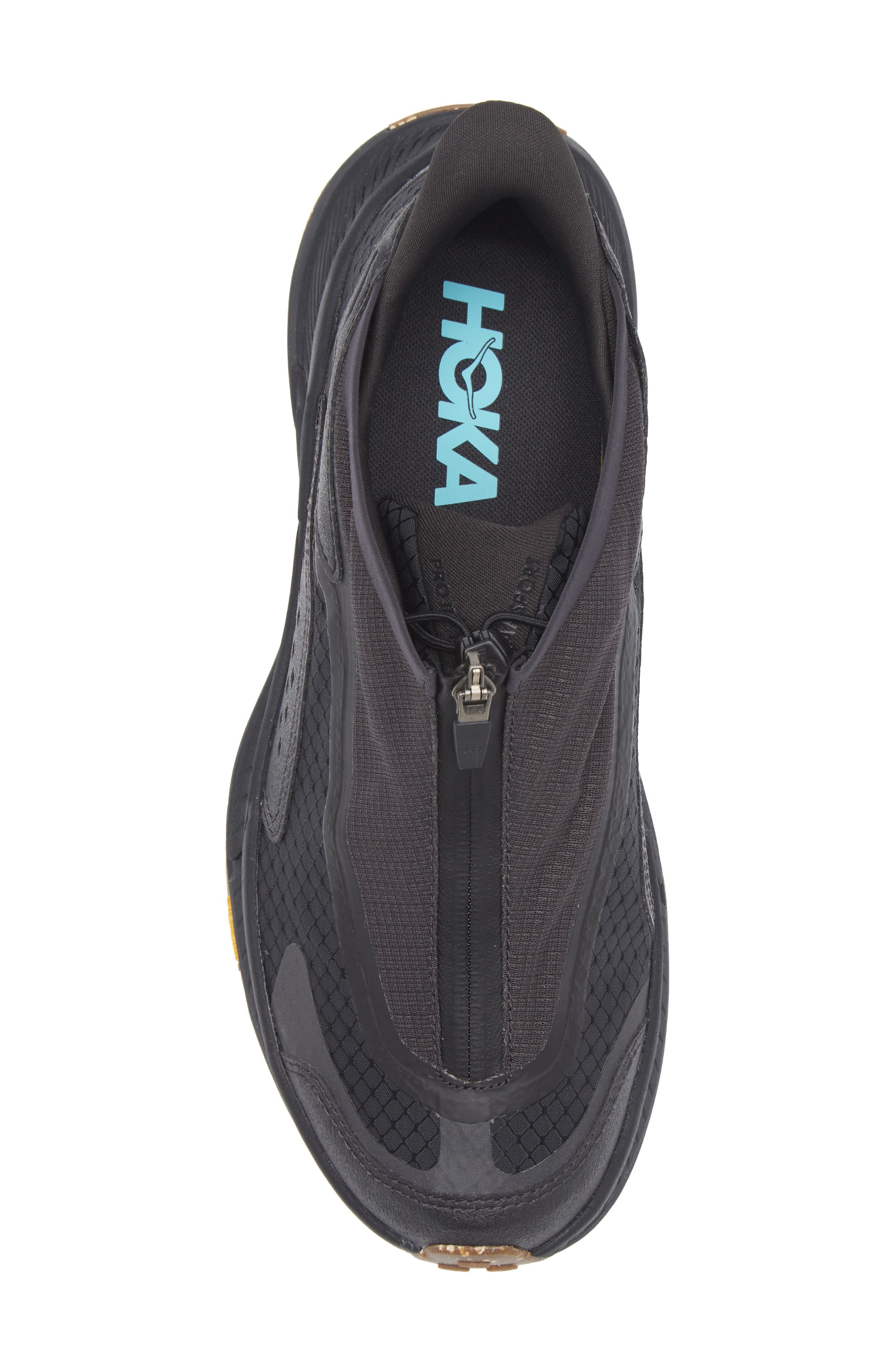 HOKA Gender Inclusive Project Transport Zip Sneaker in Carbon Black /Black at Nordstrom - 5