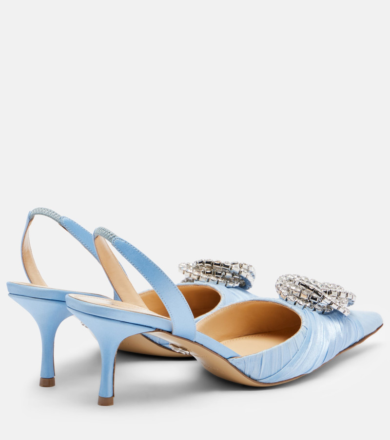 MACH & MACH Galaxy embellished satin slingback pumps outlook