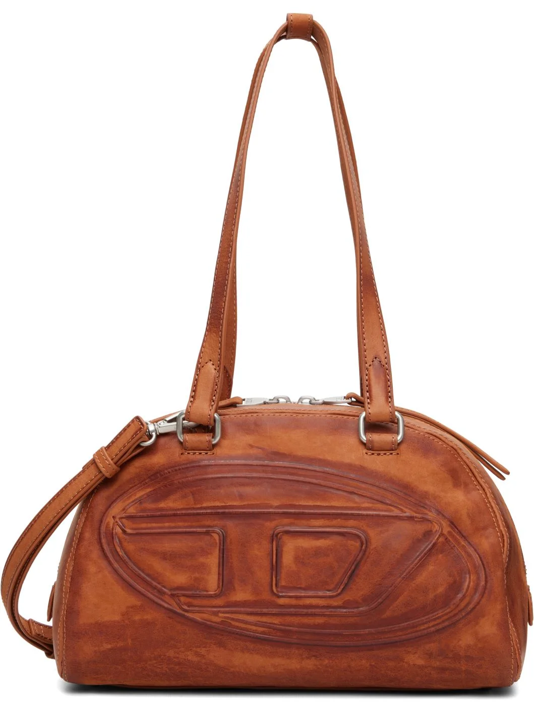 Brown 1DR Dome Soft Shoulder Bag - 1