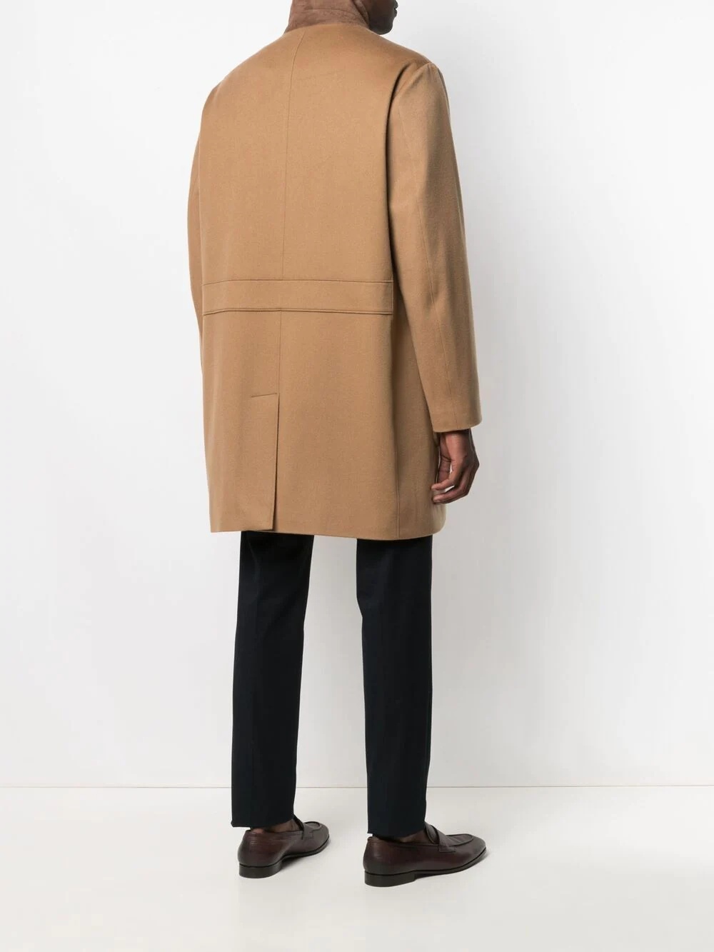 single-breasted mid-length coat - 4