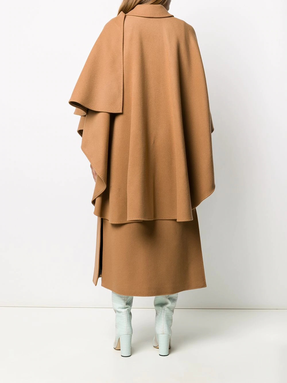 draped long coat - 4