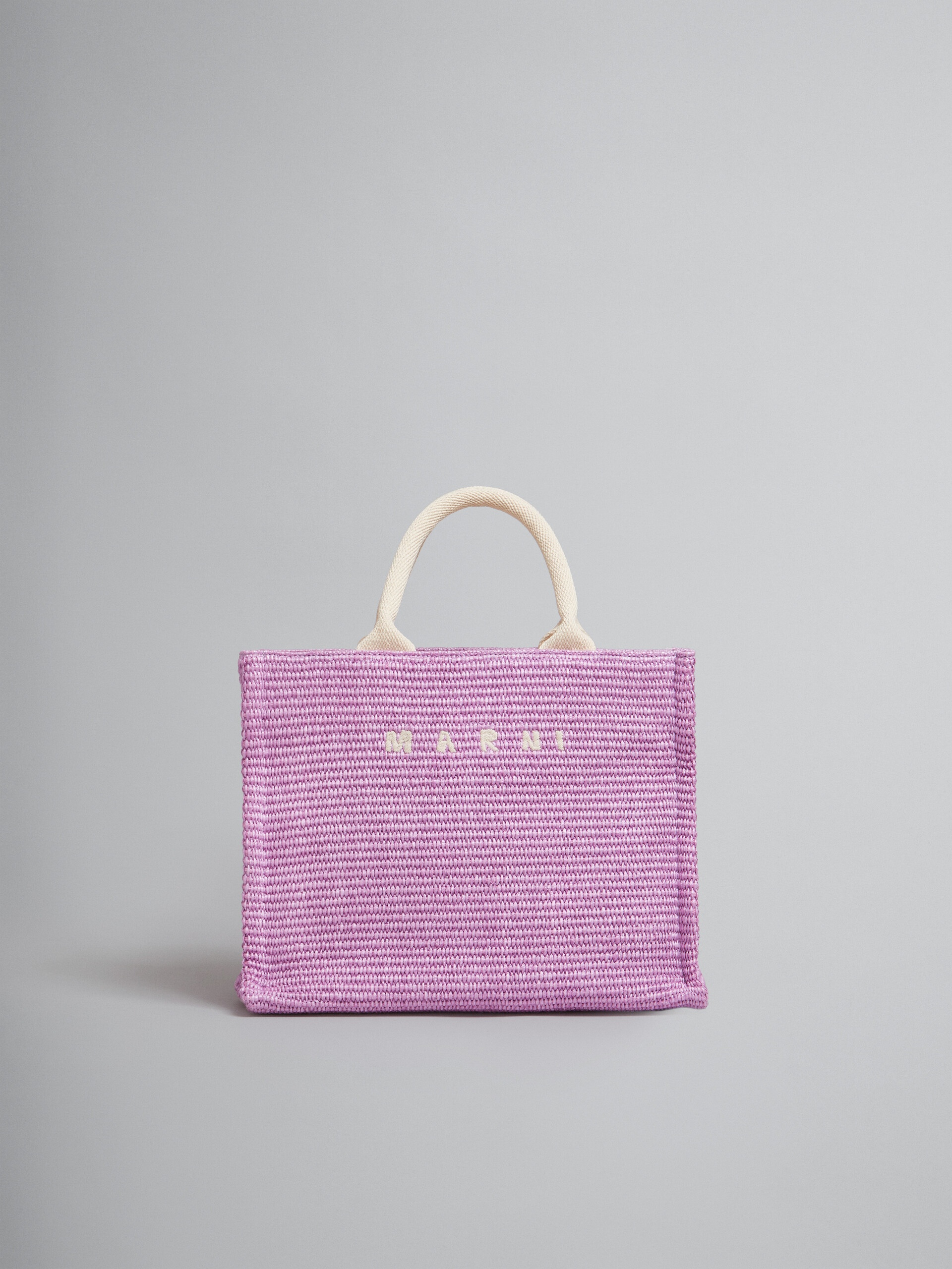 LILAC RAFFIA SMALL TOTE BAG - 1