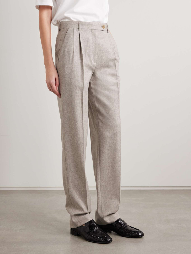 Norbert brushed wool and cashmere-blend straight-leg pants Cream 3