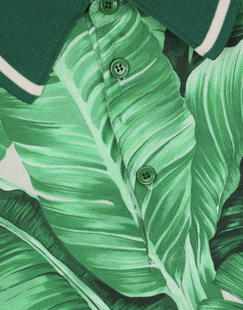 Oversize polo-shirt with banana tree print 3