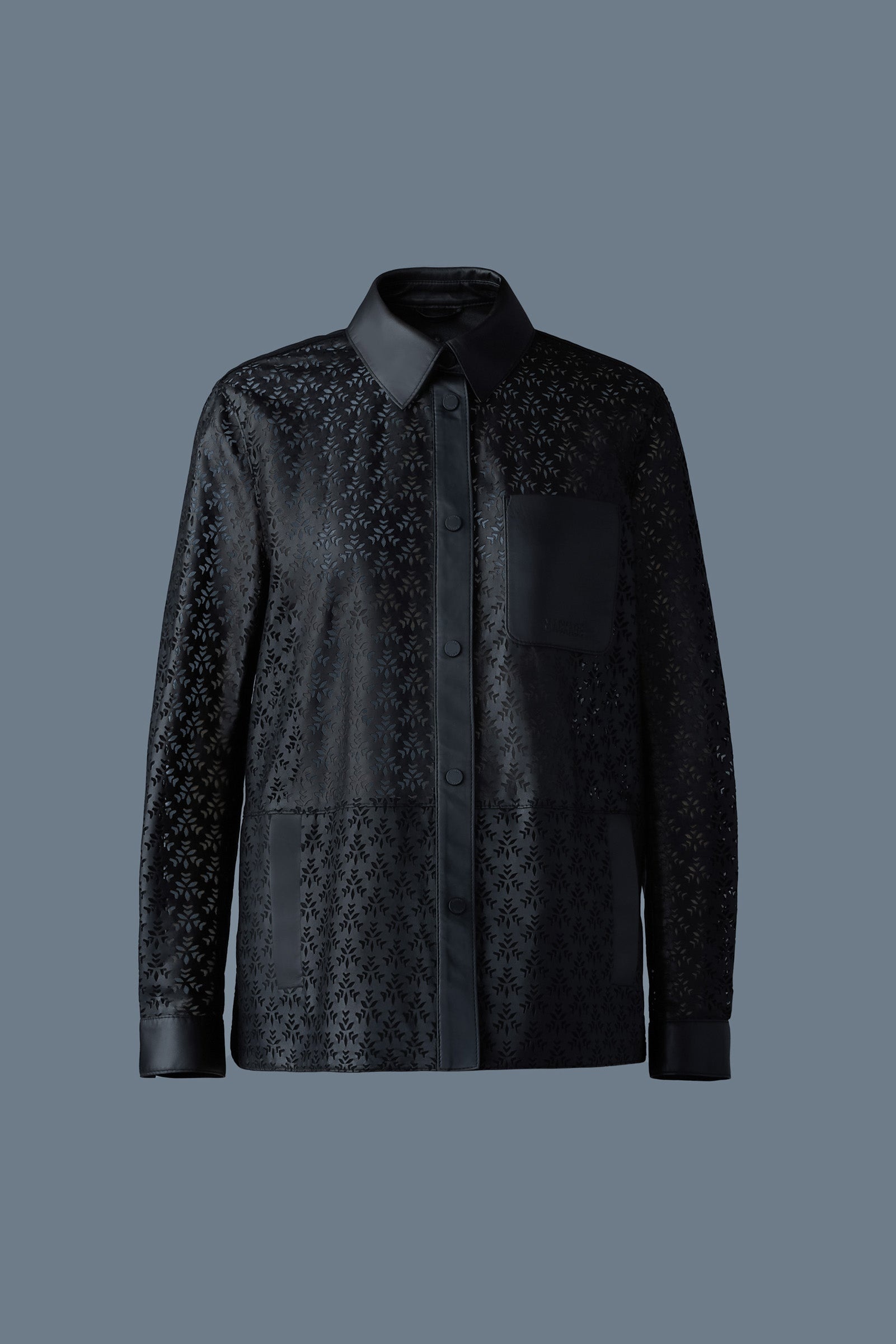 ABELLA Perforated leather overshirt jacket - 1