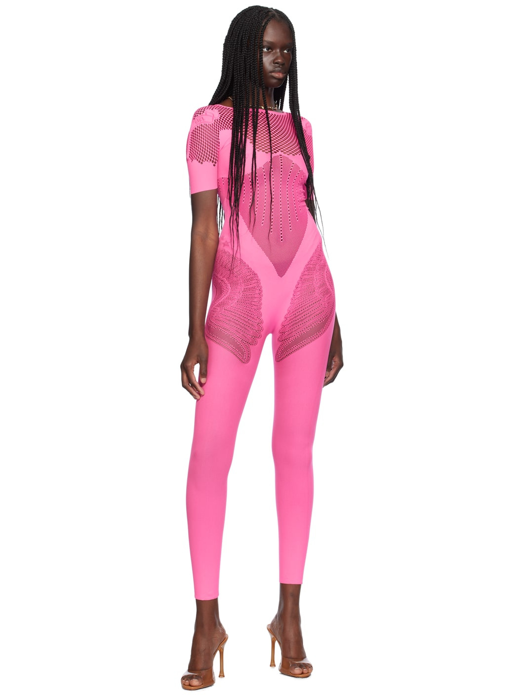 Pink Semi-Sheer Jumpsuit - 4