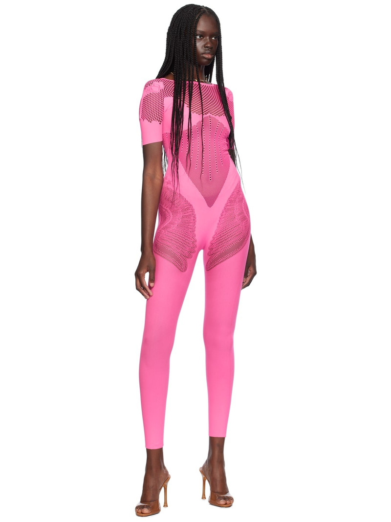 POSTER GIRL Pink Semi-Sheer Jumpsuit outlook