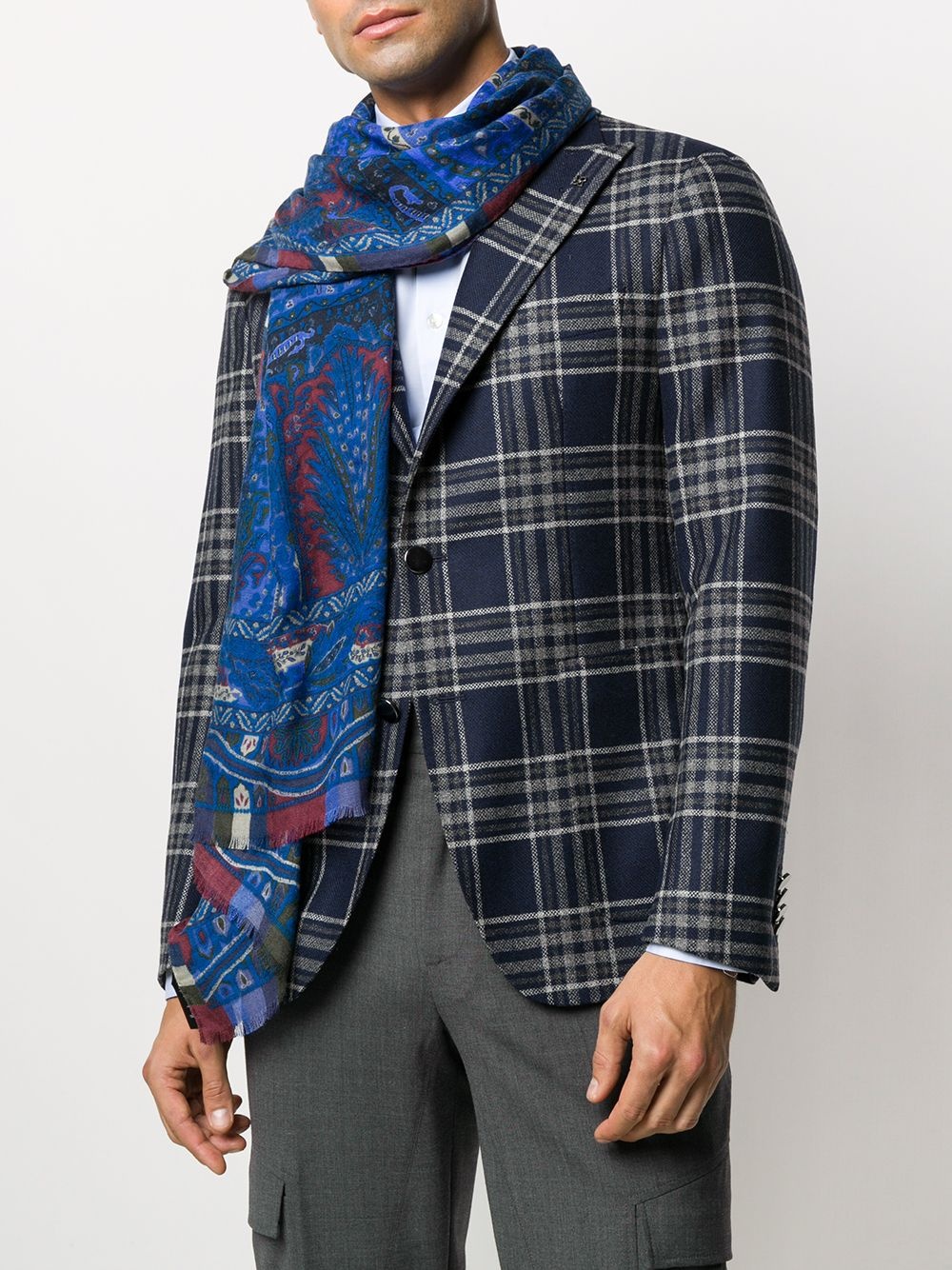 printed raw edge scarf - 2