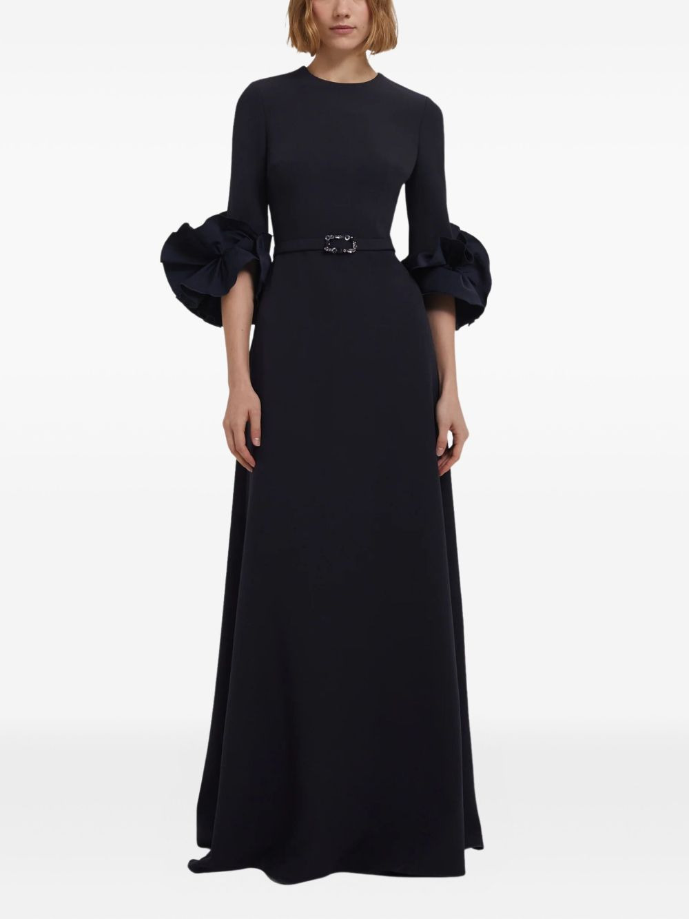 embellished ruffle-sleeve gown - 2