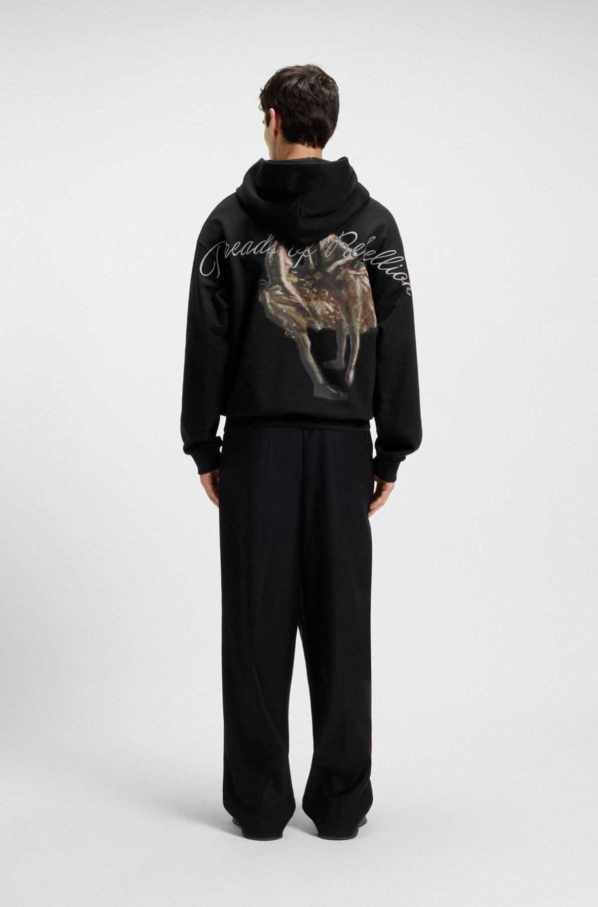 HUGO X APOH OVERSIZED HOODIE IN COTTON TERRY WITH BALLERINA ARTWORK - 5