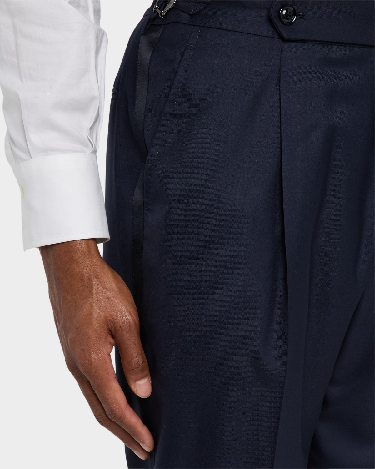 Men's Side-Tab Pleated Trousers - 5
