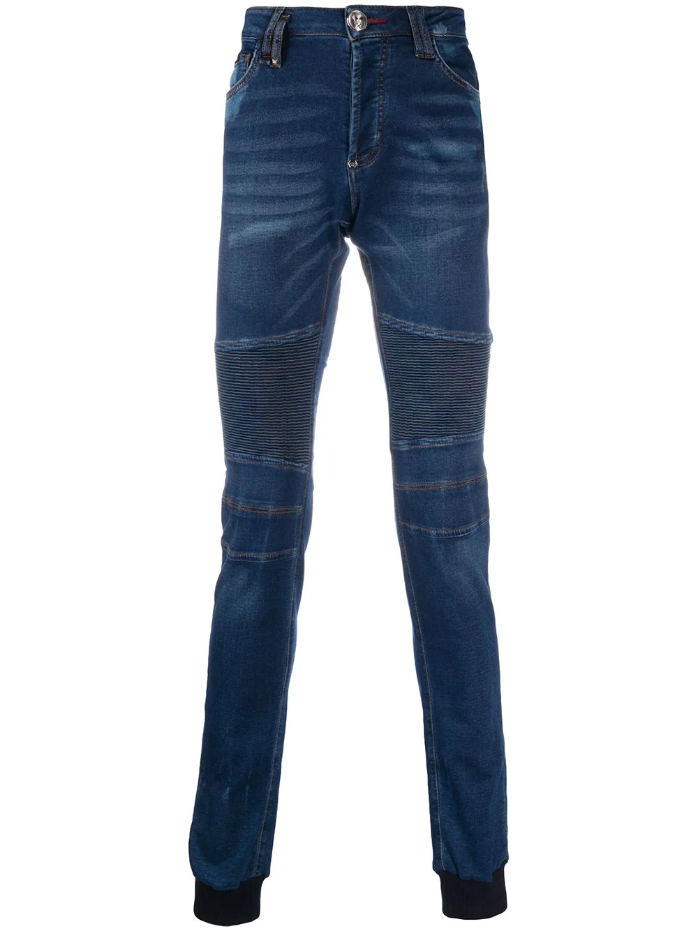 panelled jogging skinny jeans - 1