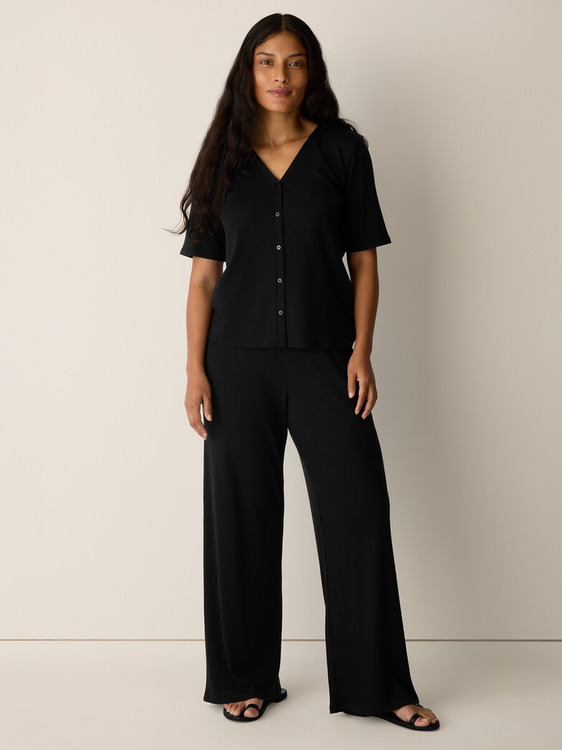 Ribbed Knit Wide-Leg Pant 7