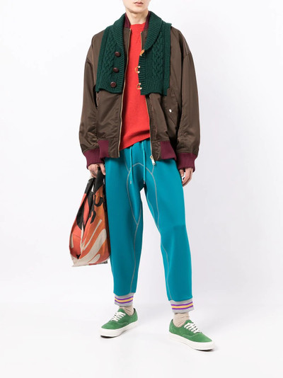 Kolor cable-knit panel jacket outlook