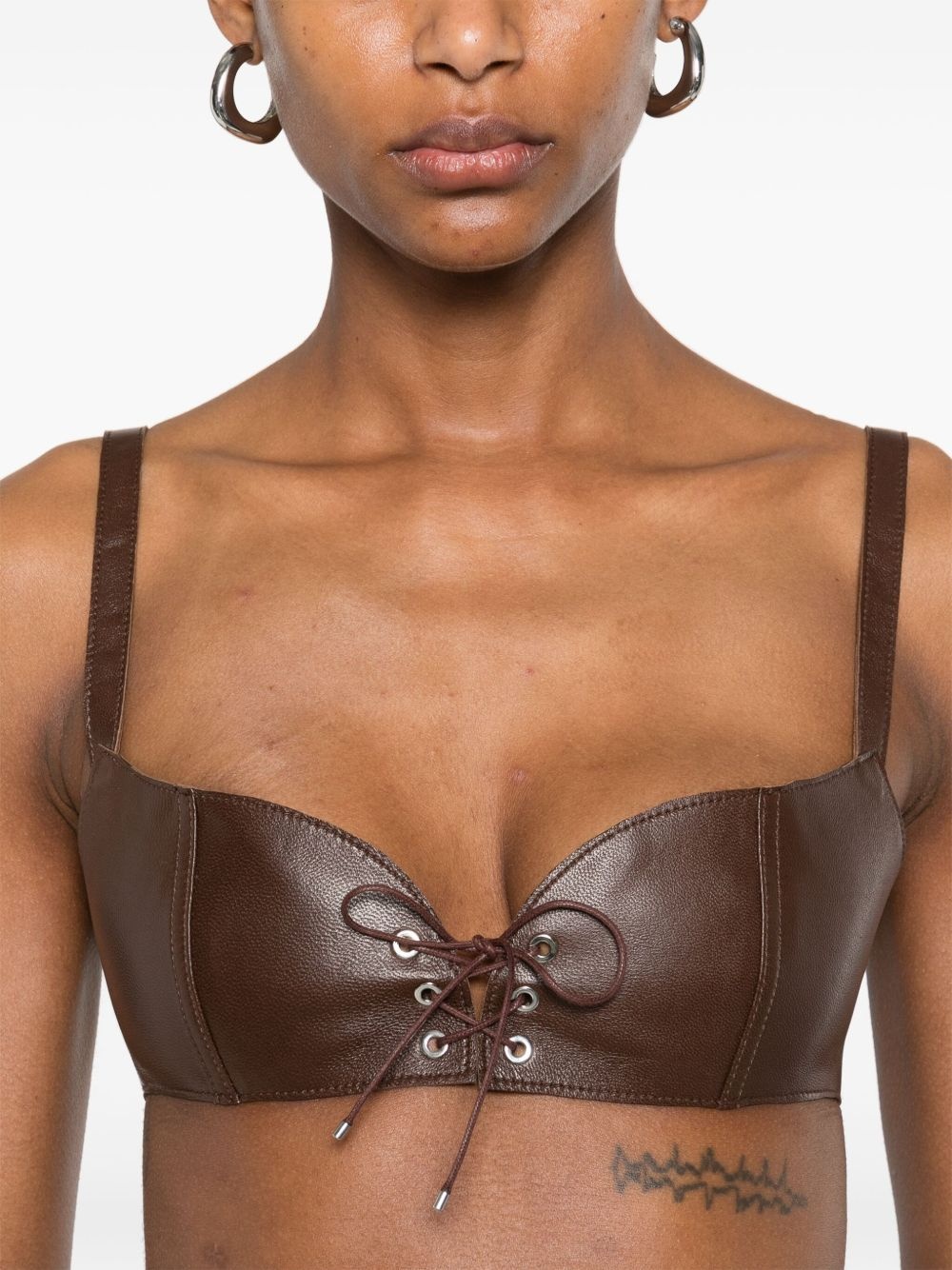 leather crop top - 5