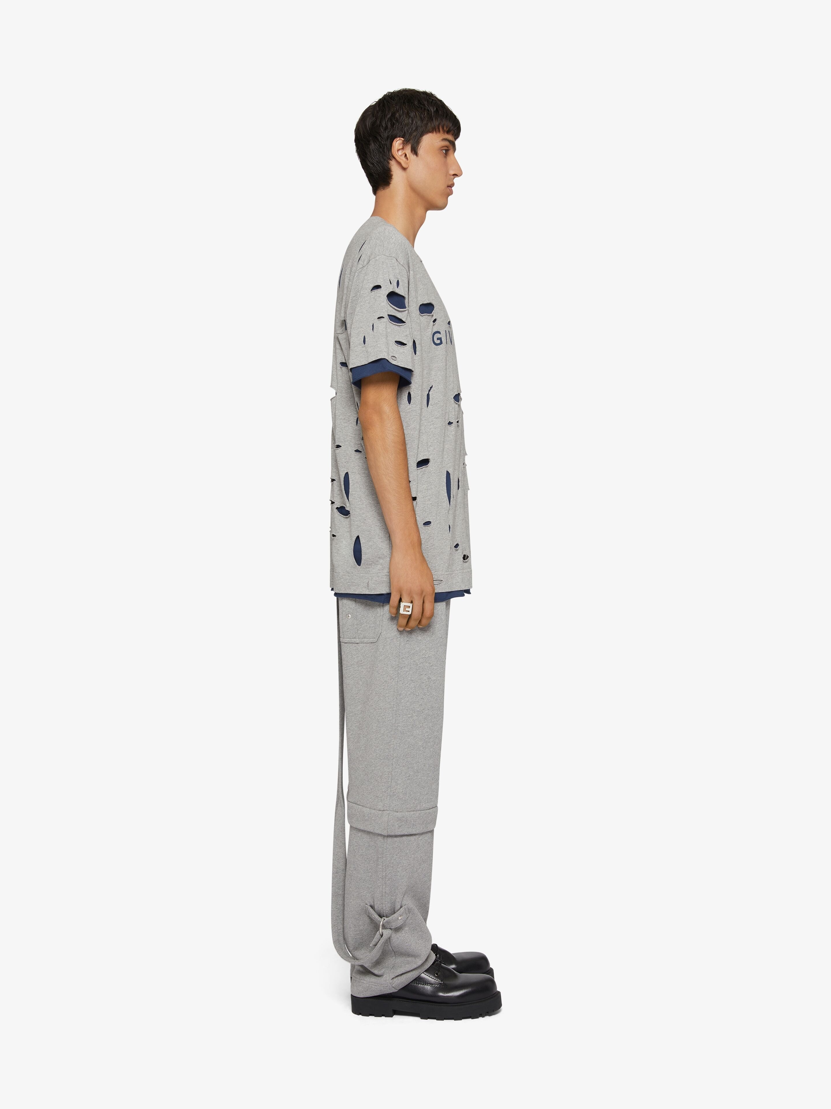 GIVENCHY OVERSIZED T-SHIRT IN DESTROYED COTTON - 3