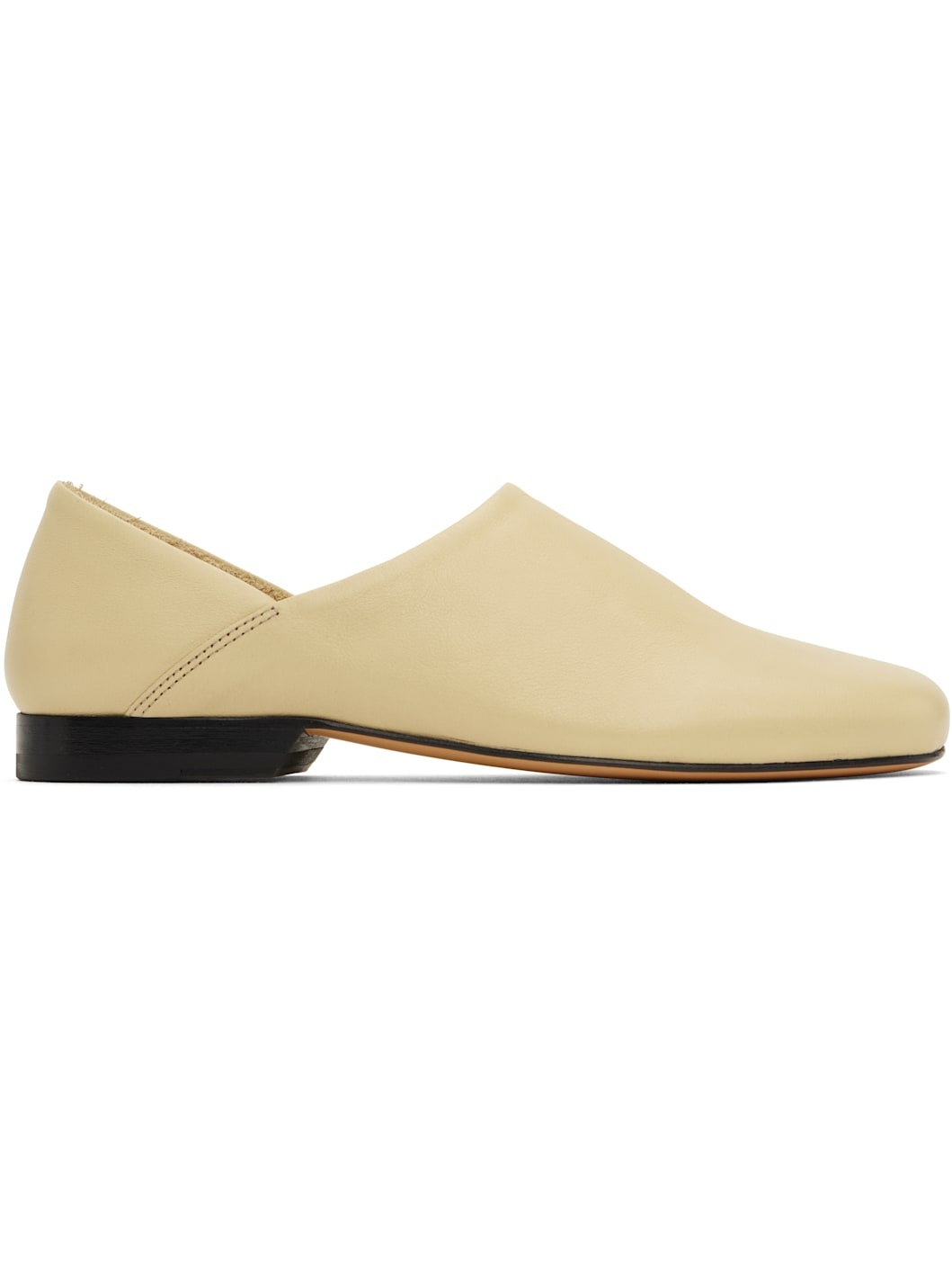 Beige Leather Slippers - 1