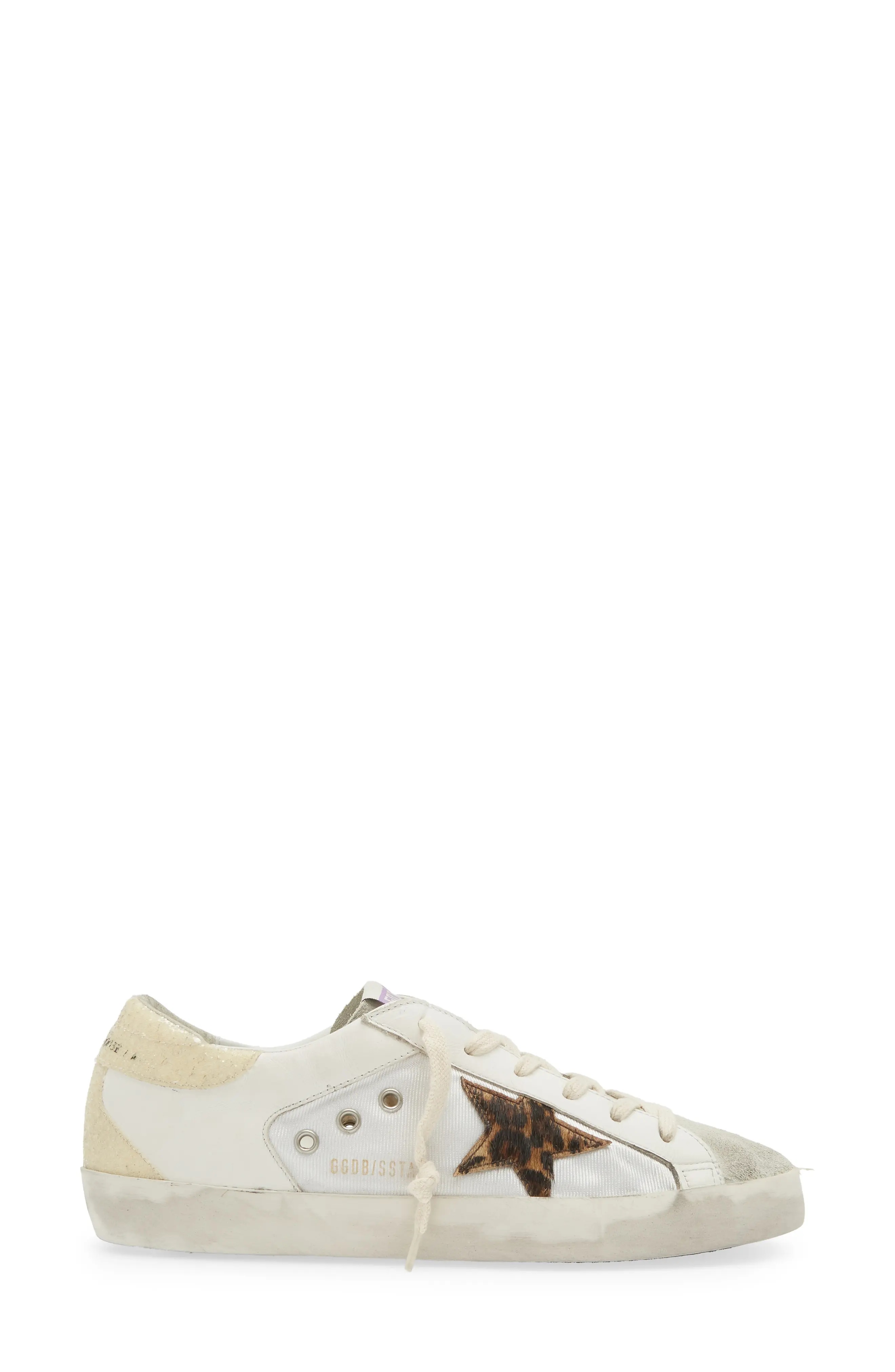 Super-Star Genuine Calf Hair Sneaker in Ivory/Leopard Calf Hair - 3