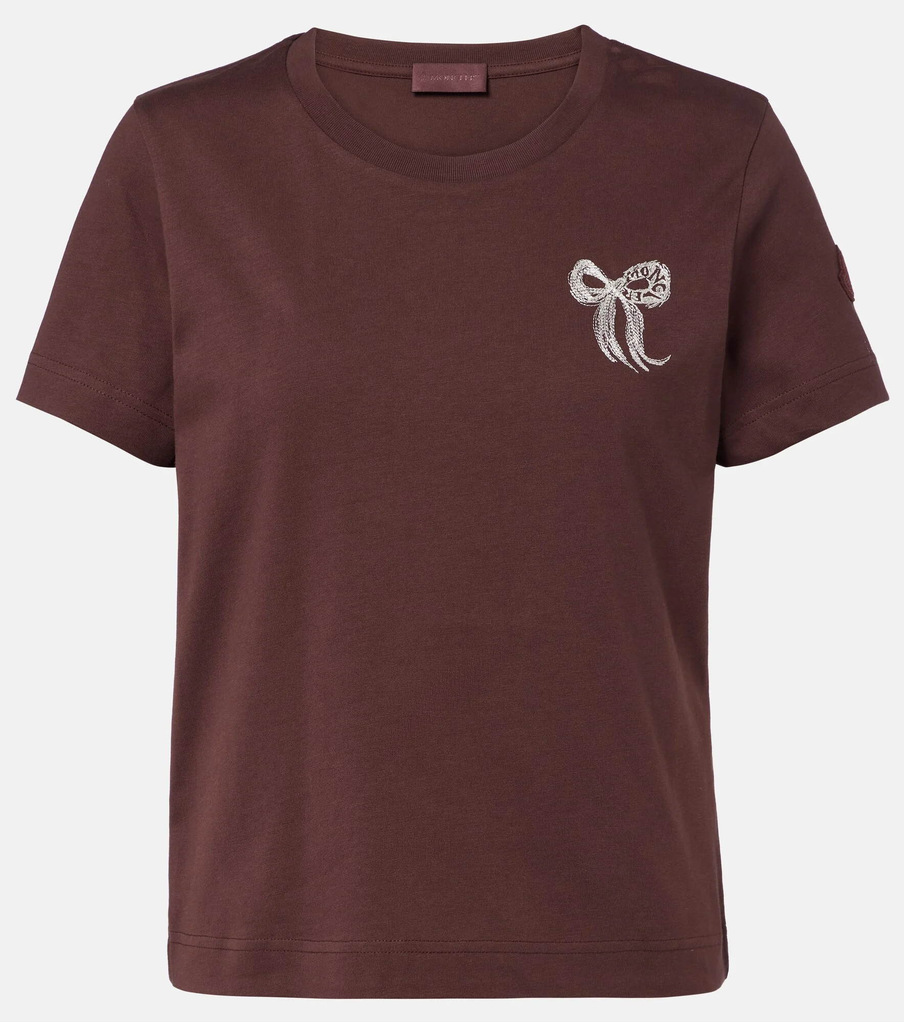 Embroidered cotton jersey T-shirt - 1