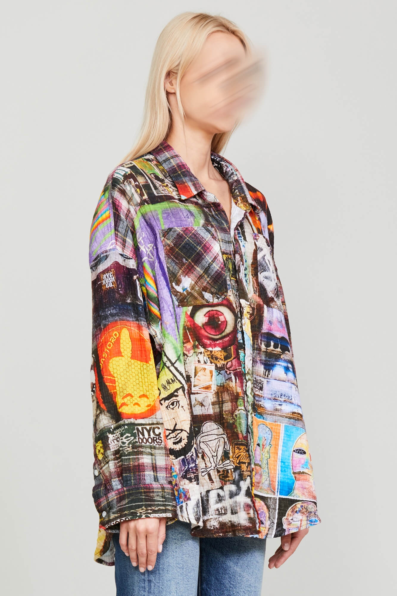 DROP NECK WORKSHIRT - GRAFFITI PLAID - 4