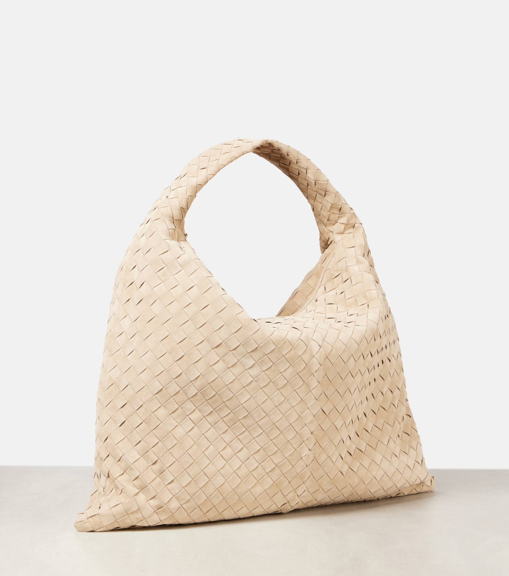 Hop Large Intrecciato suede shoulder bag - 4