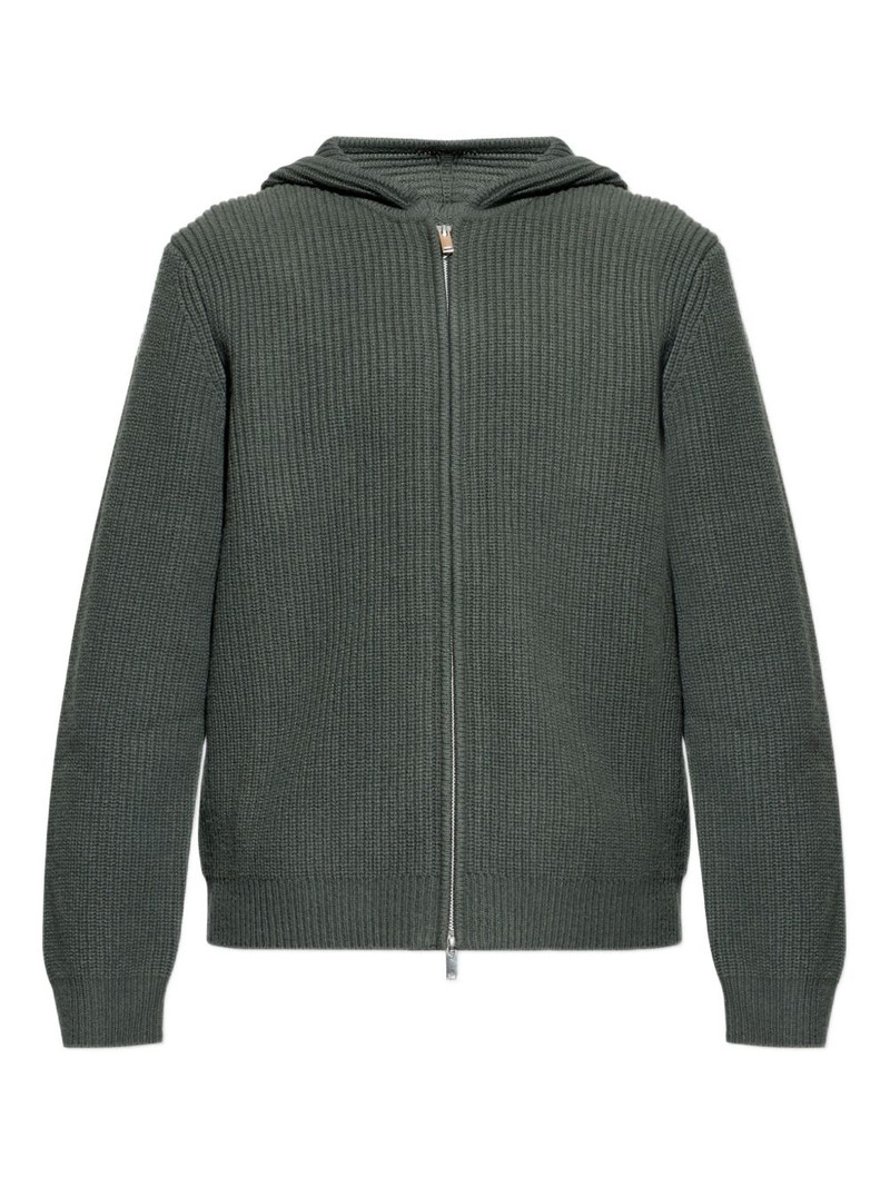 Saisak zip-up knitted hoodie 1