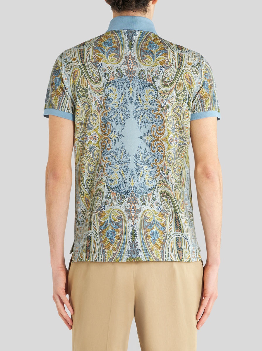 POLO SHIRT WITH PLACED PAISLEY FIGURE - 4