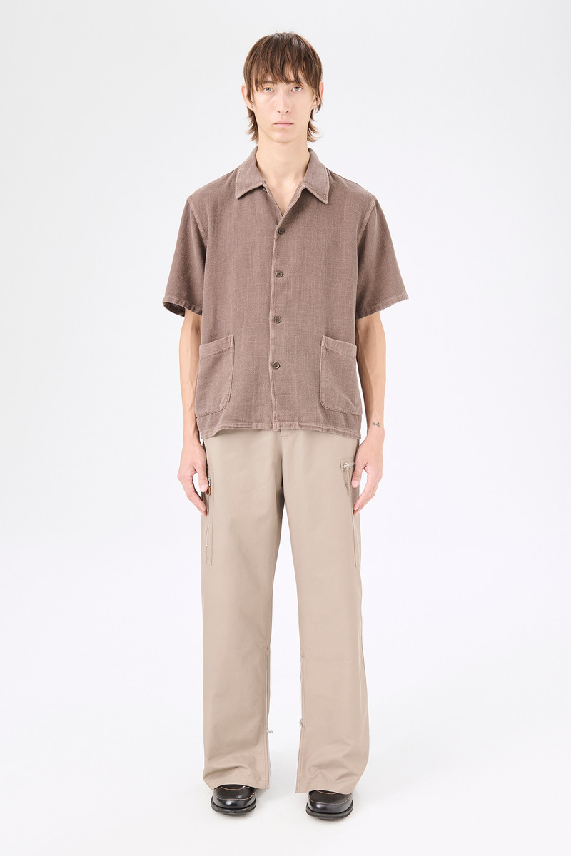 Our Legacy Elder Shirt Shortsleeve Brown Sparse Panama outlook