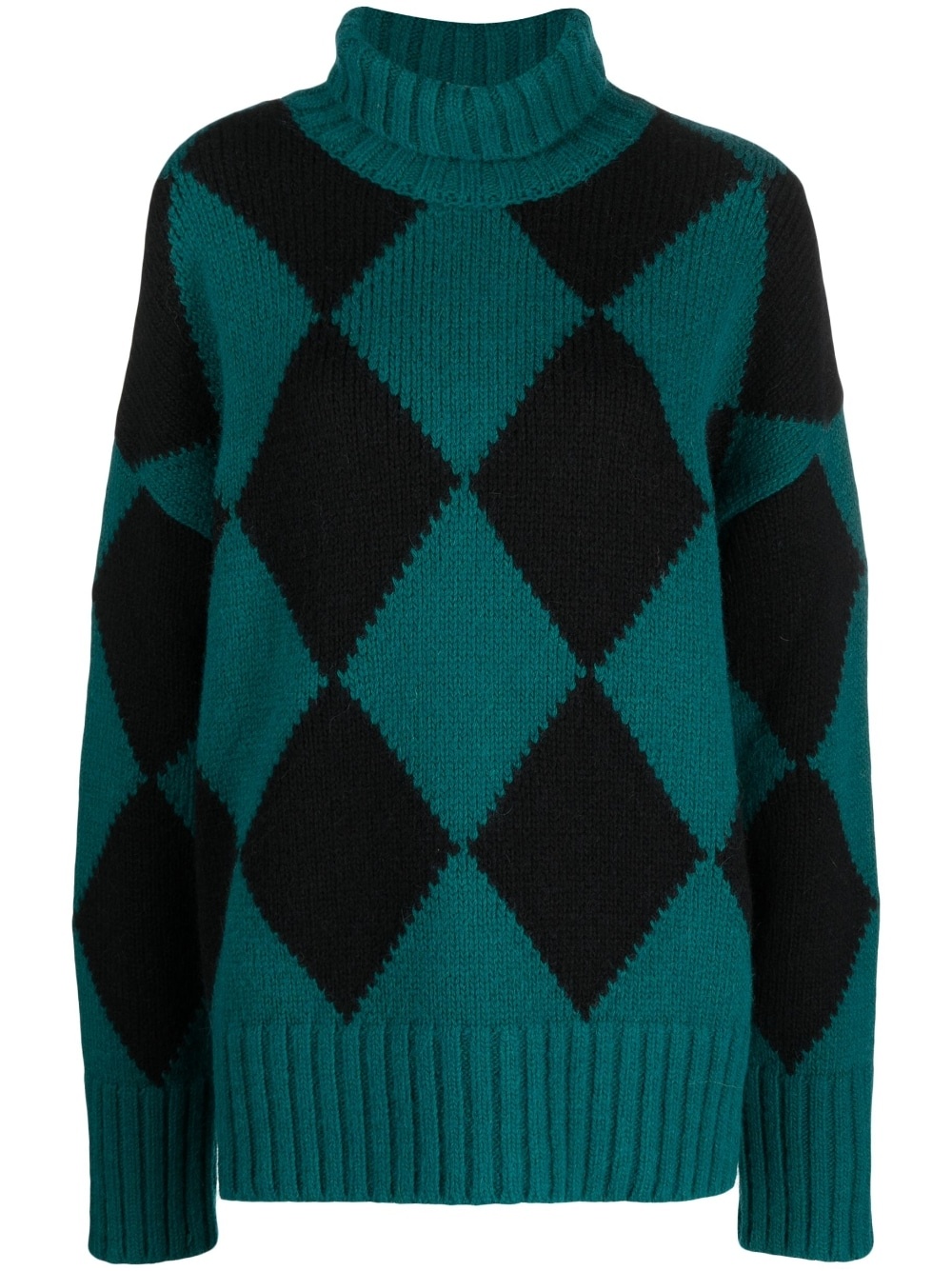 argyle roll-neck jumper - 1