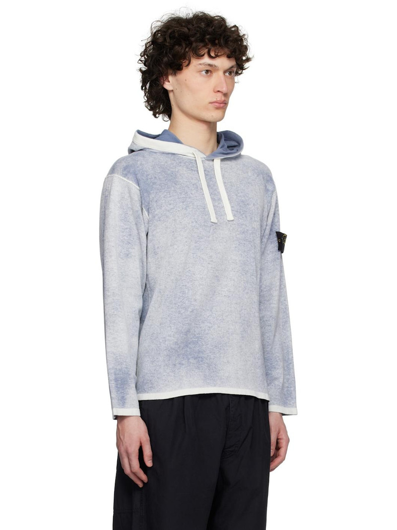 Gray & Blue Raw Hand Light Reversible Hoodie 2