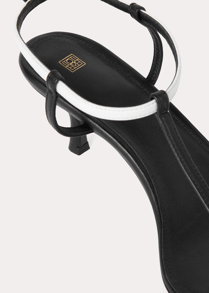 The bicolor leather sandal black - 6