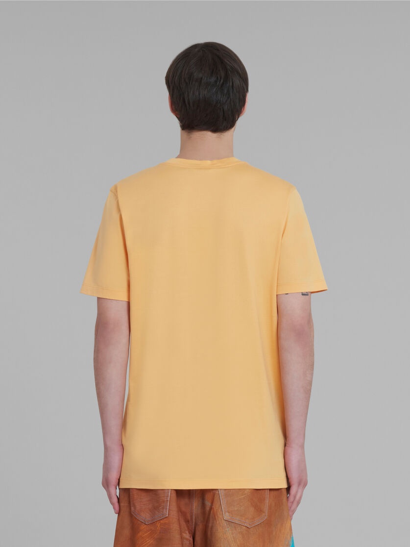ORANGE COTTON T-SHIRT WITH 3D MARNI PRINT - 3