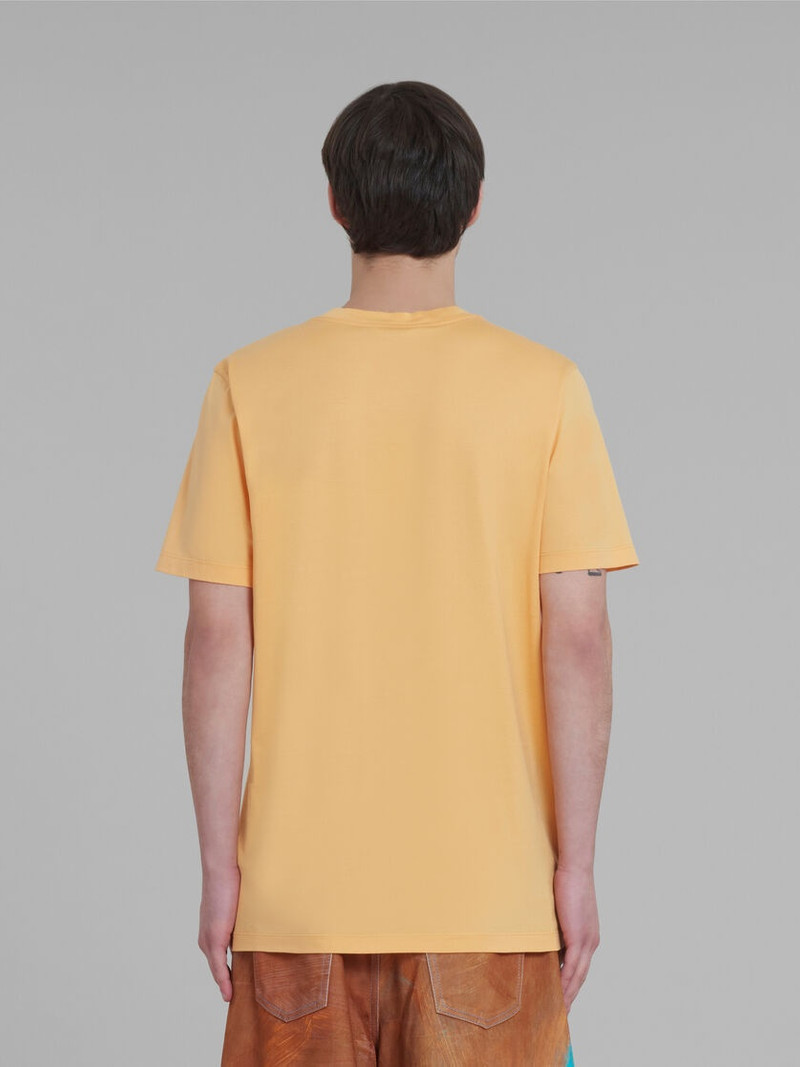 ORANGE COTTON T-SHIRT WITH 3D MARNI PRINT 3