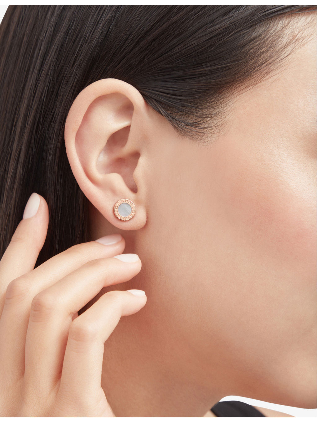 Bvlgari Bvlgari 18ct rose-gold and mother of pearl single stud earring - 4