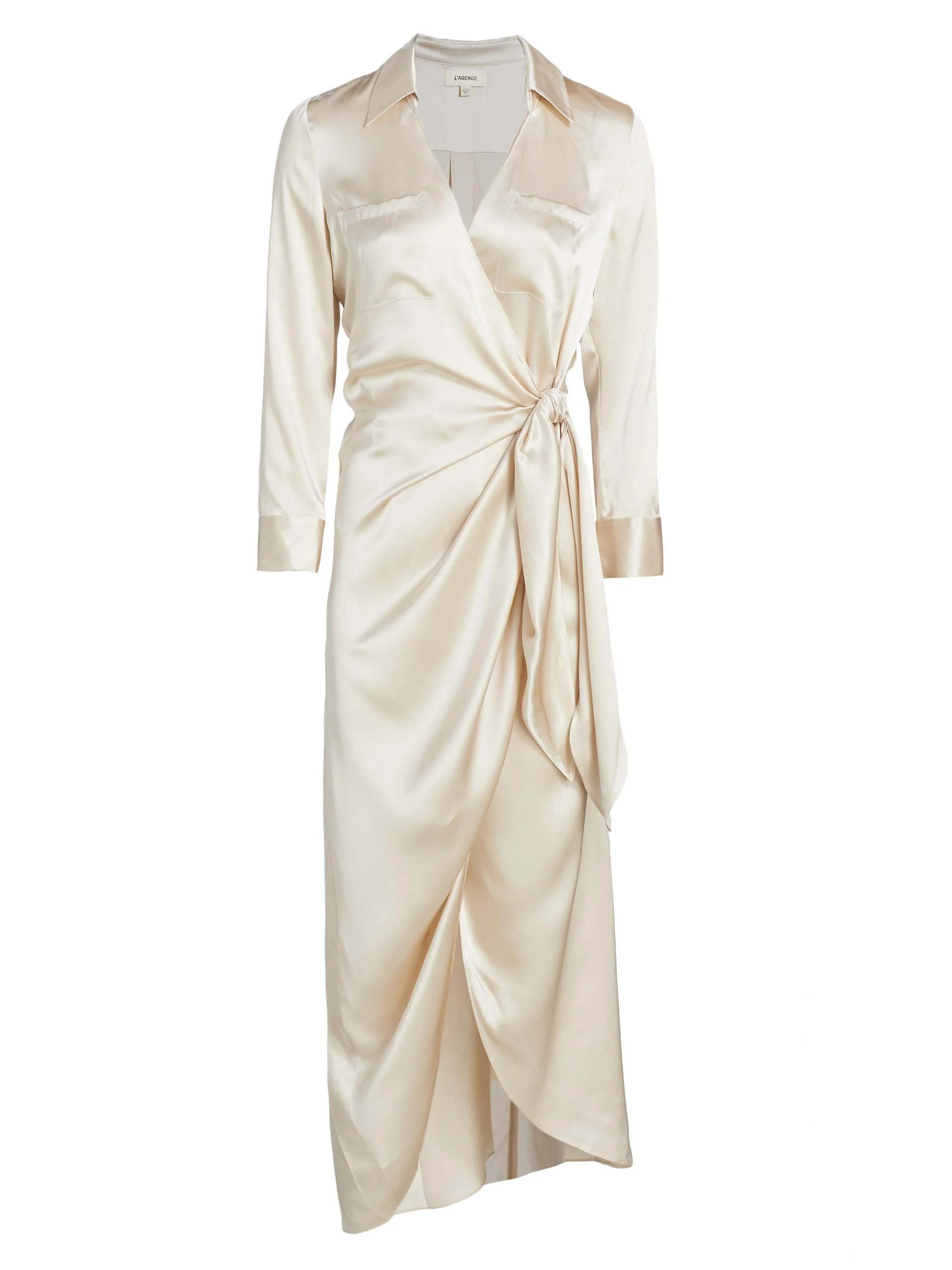 Women's Kadi Silk Wrap Dress - Champagne - 1