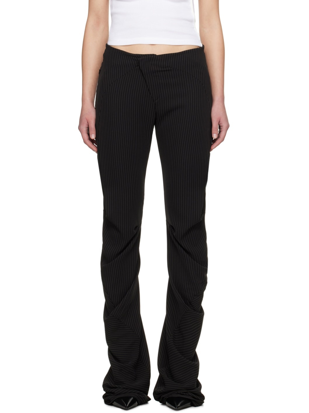 Black Drape Trousers - 1