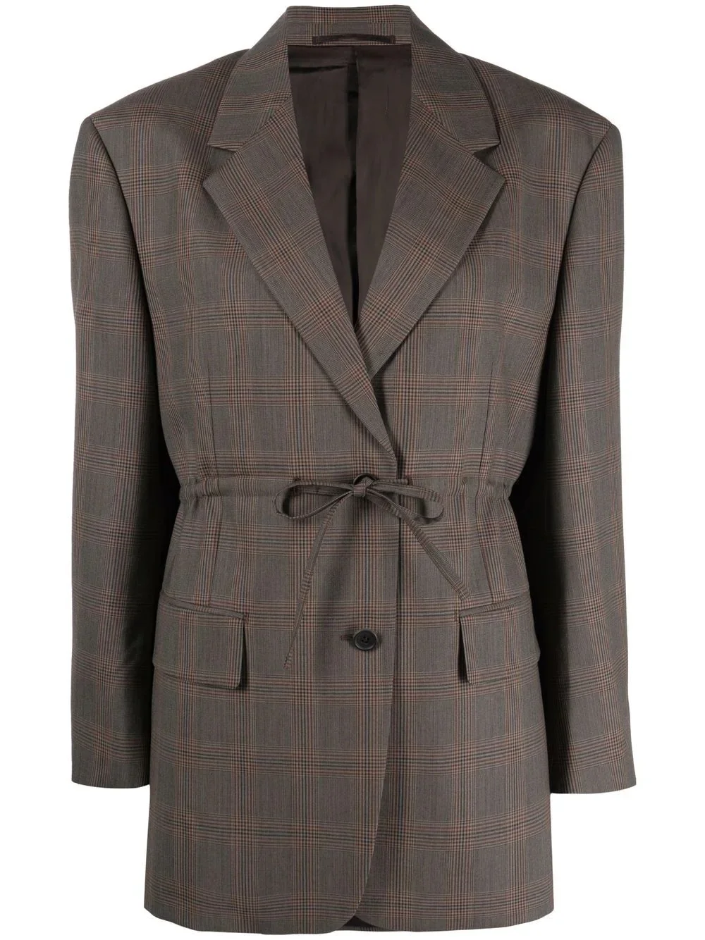 checked wool blazer - 1
