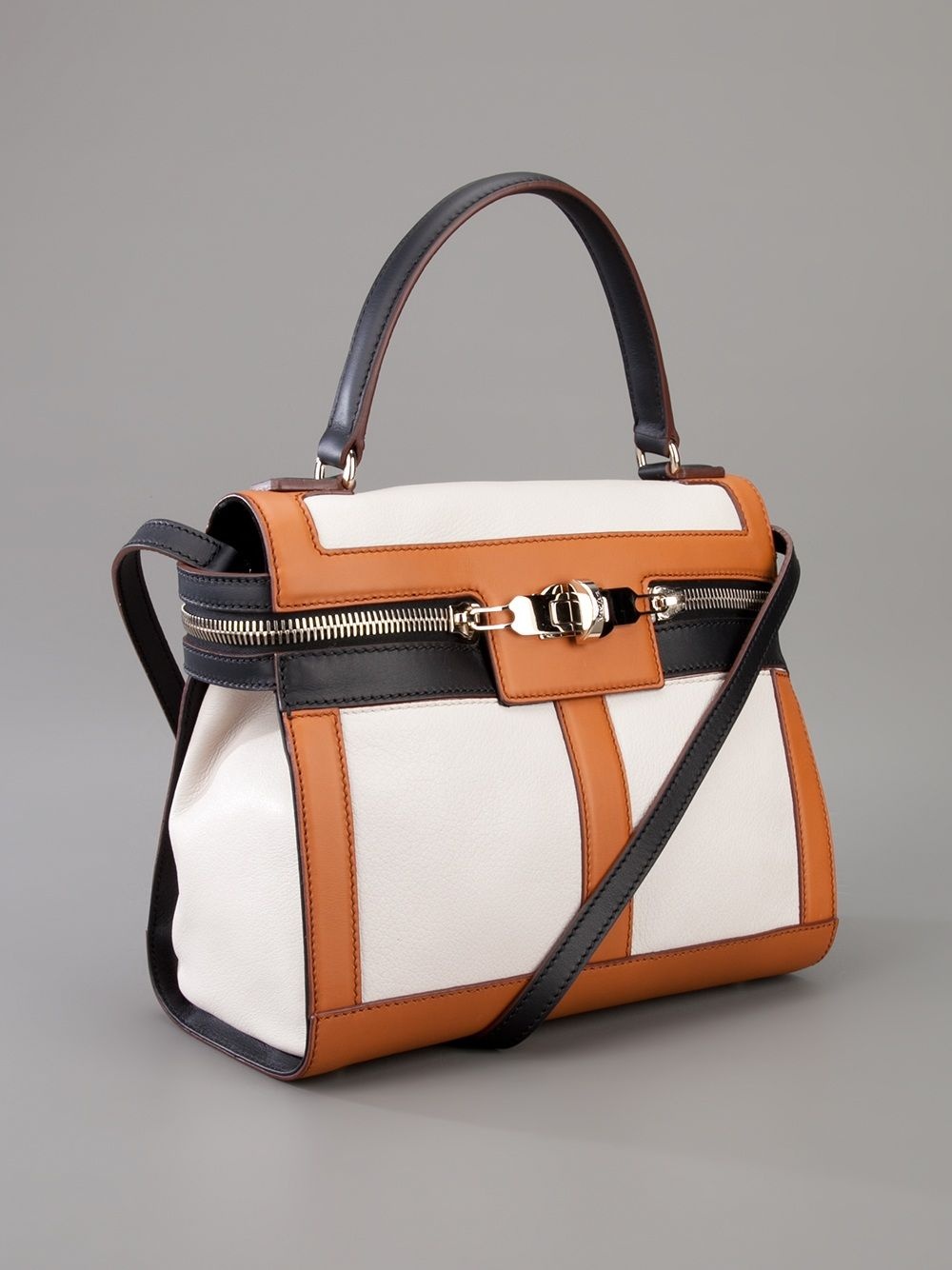 tri-colour zip up tote - 3