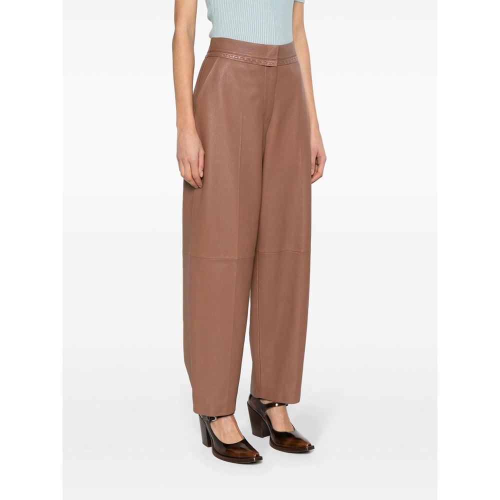 Fendi Brown Trousers - Straight Trousers Women - 2