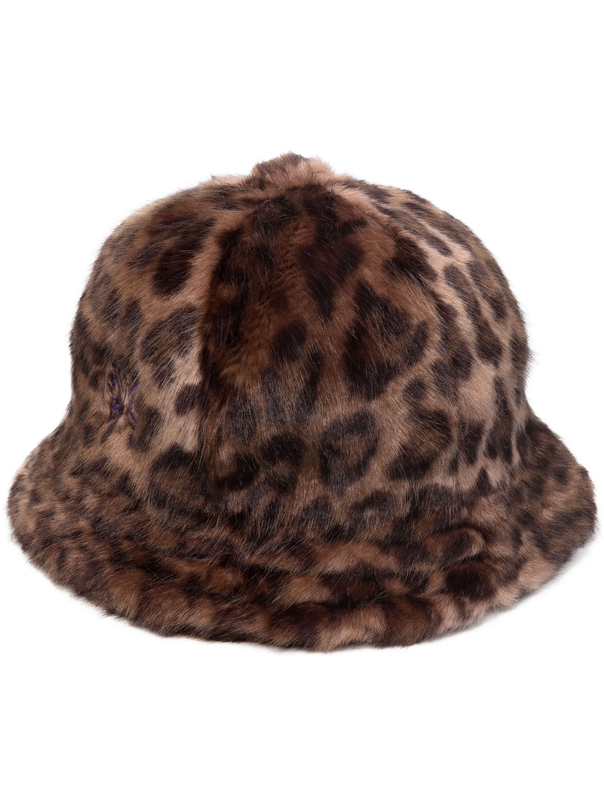 faux-fur leopard-print bucket hat - 1