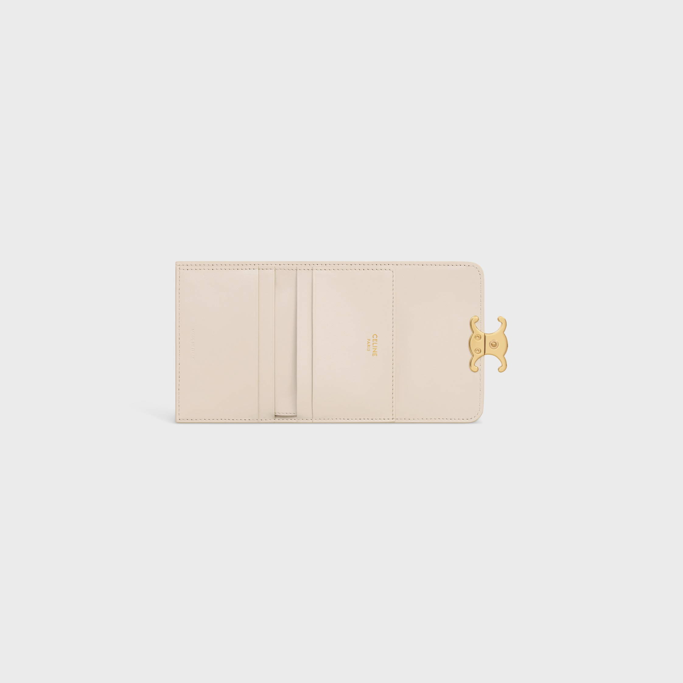 COMPACT WALLET WITH COIN TRIOMPHE in Shiny calfskin - 4