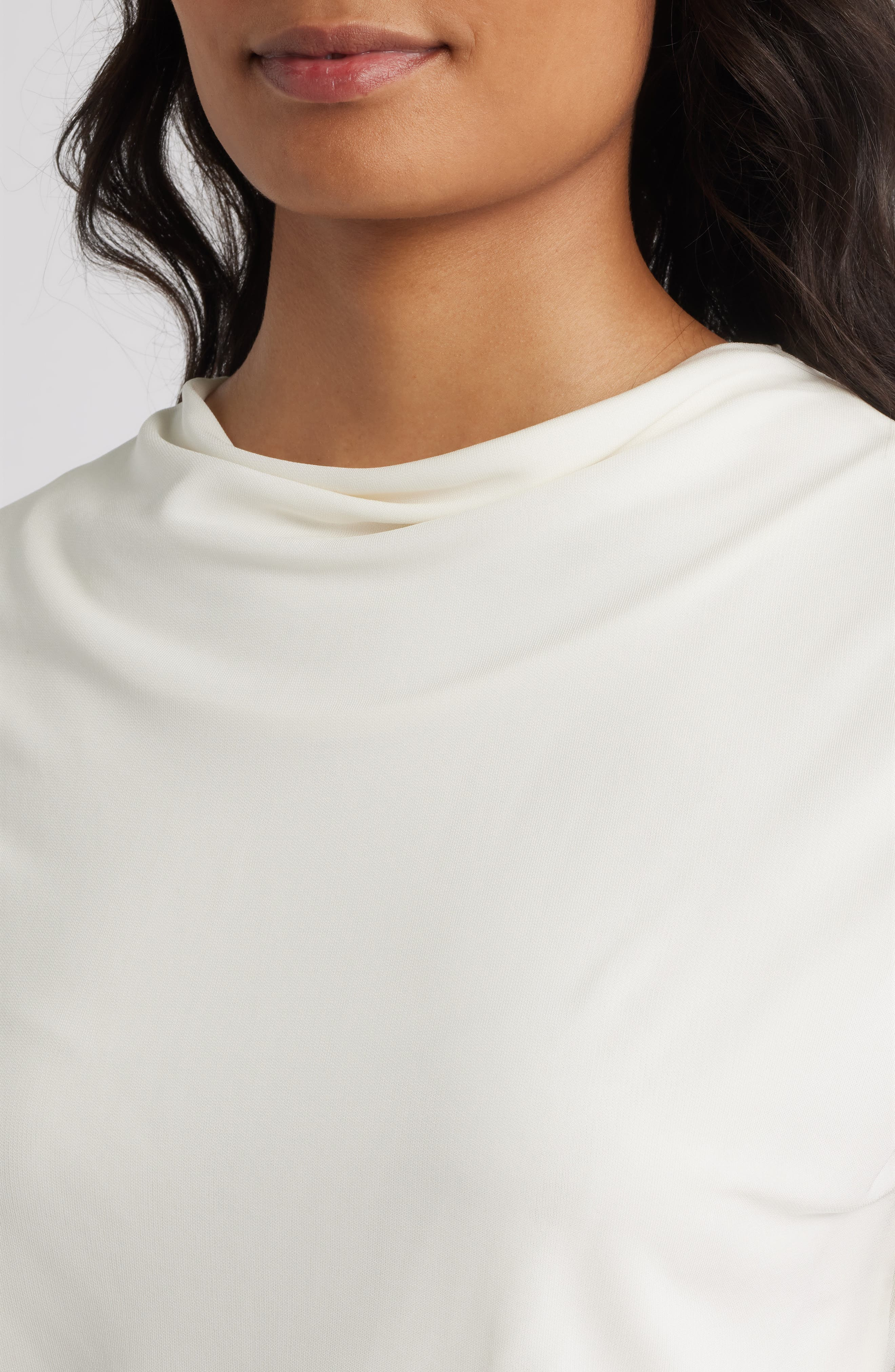 BOSS Elamma Cap Sleeve Top in Open White at Nordstrom - 4