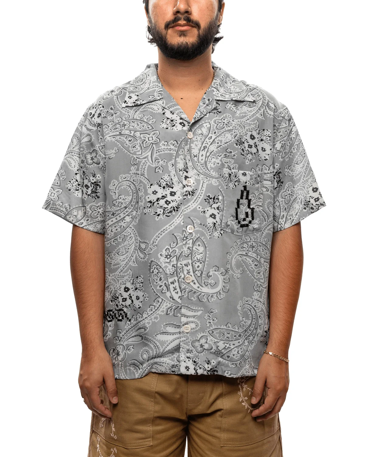 Noma T.D x Button-Down Short Sleeve Shirt Grey - 1